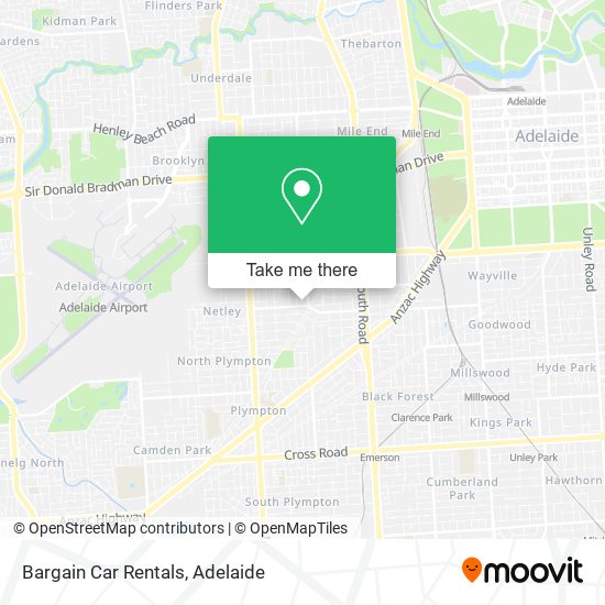 Bargain Car Rentals map