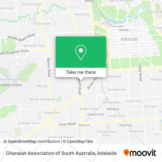 Ghanaian Association of South Australia map