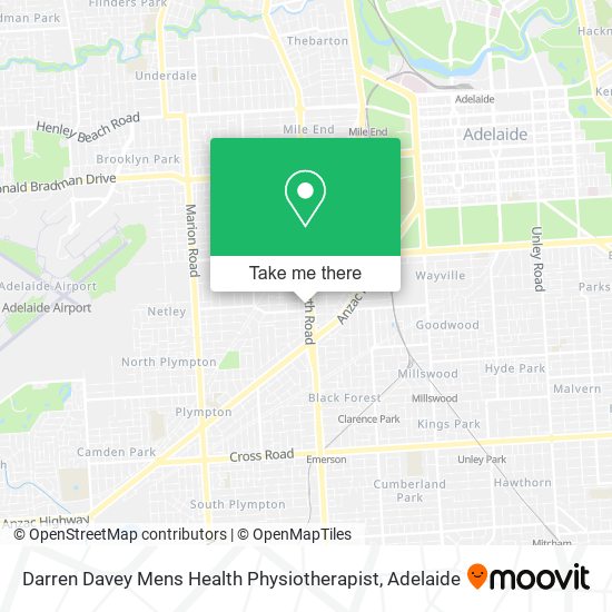 Darren Davey Mens Health Physiotherapist map