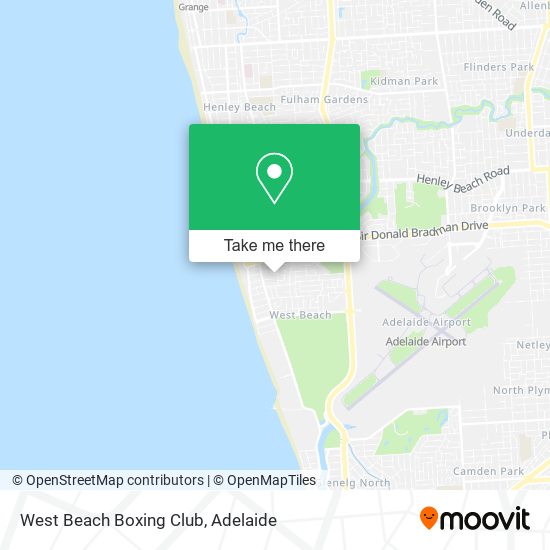 Mapa West Beach Boxing Club