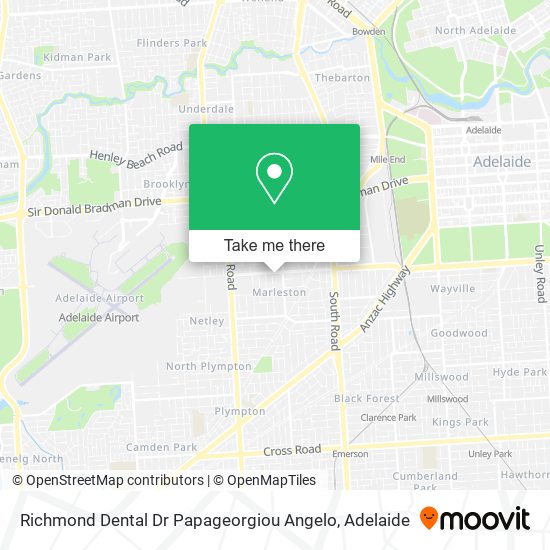 Richmond Dental Dr Papageorgiou Angelo map