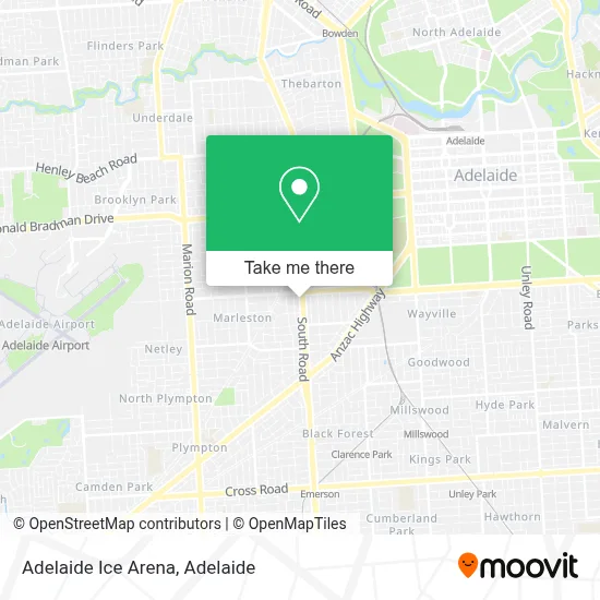 Mapa Adelaide Ice Arena