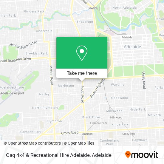 Mapa Oaq 4x4 & Recreational Hire Adelaide