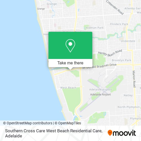 Mapa Southern Cross Care West Beach Residential Care