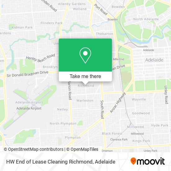 Mapa HW End of Lease Cleaning Richmond