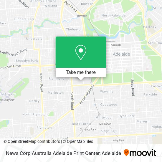 News Corp Australia Adelaide Print Center map