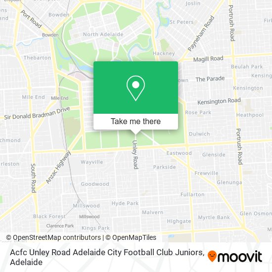 Mapa Acfc Unley Road Adelaide City Football Club Juniors