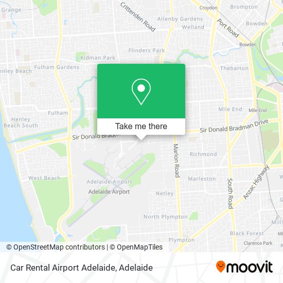 Mapa Car Rental Airport Adelaide