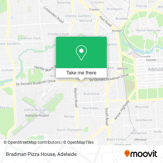 Bradman Pizza House map