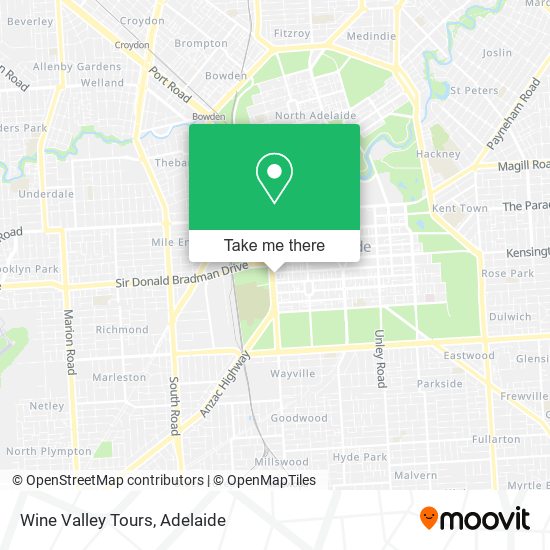 Wine Valley Tours map