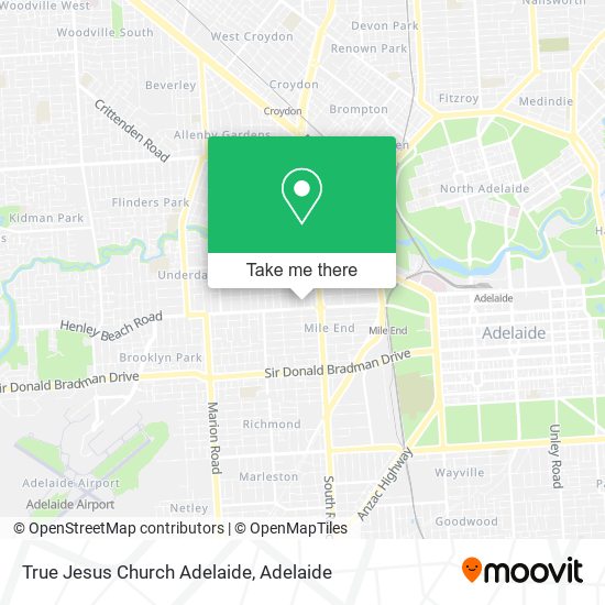 Mapa True Jesus Church Adelaide