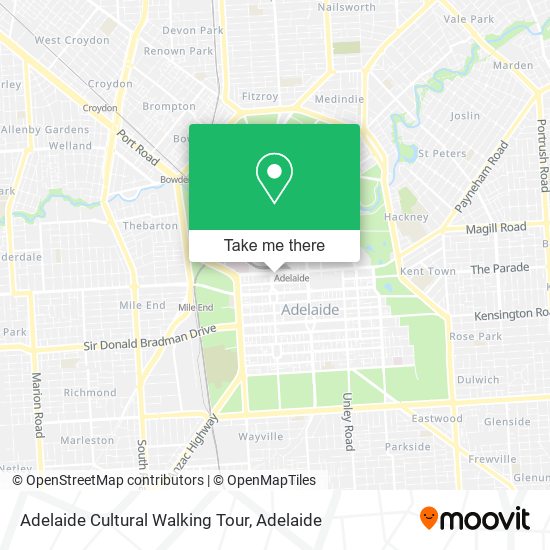 Adelaide Cultural Walking Tour map