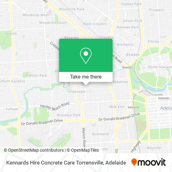 Kennards Hire Concrete Care Torrensville map