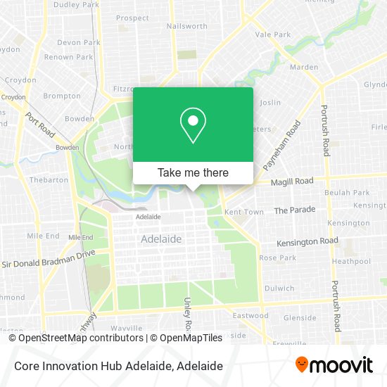 Mapa Core Innovation Hub Adelaide