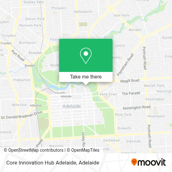 Mapa Core Innovation Hub Adelaide