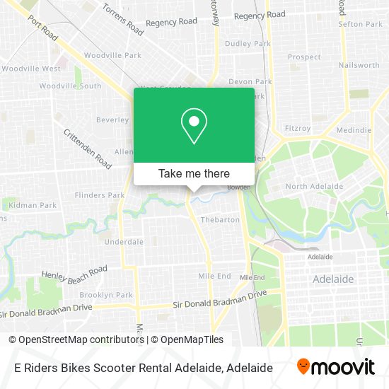 E Riders Bikes Scooter Rental Adelaide map