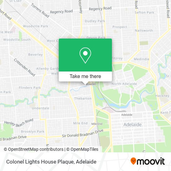 Colonel Lights House Plaque map