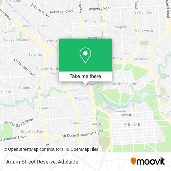 Mapa Adam Street Reserve