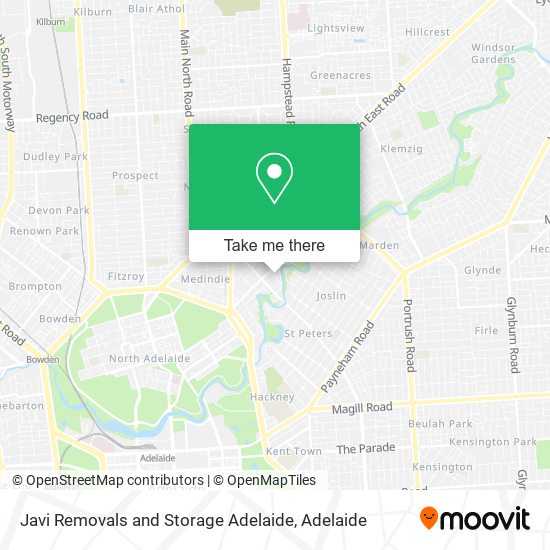 Javi Removals and Storage Adelaide map