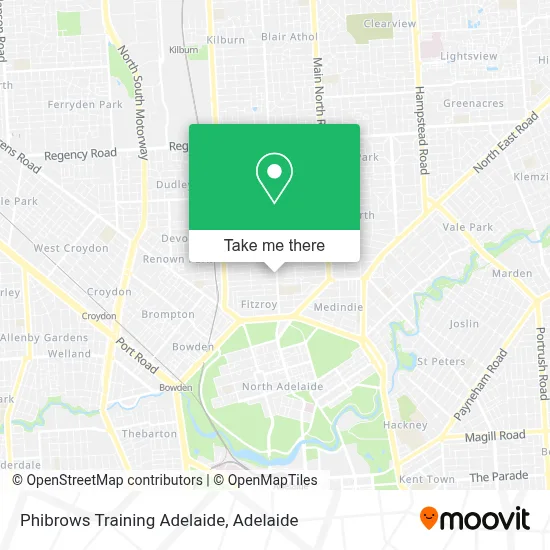 Mapa Phibrows Training Adelaide