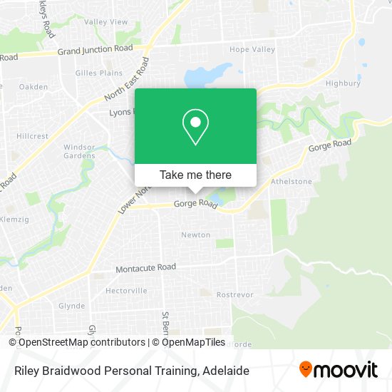 Riley Braidwood Personal Training map