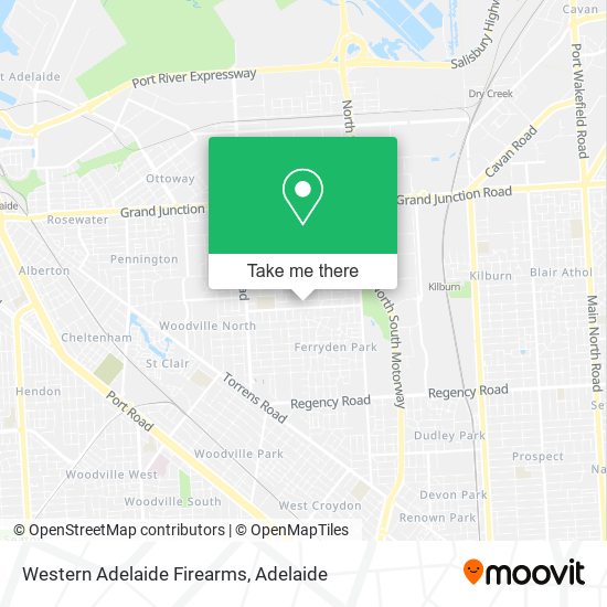 Mapa Western Adelaide Firearms