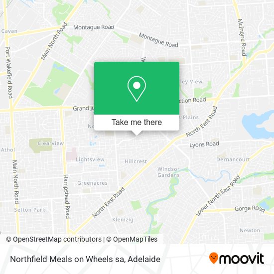 Mapa Northfield Meals on Wheels sa