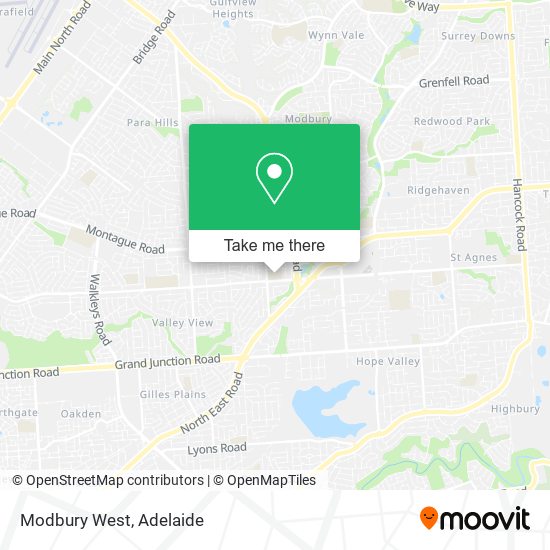 Mapa Modbury West