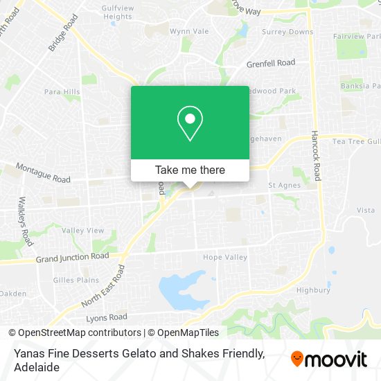 Yanas Fine Desserts Gelato and Shakes Friendly map