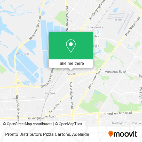 Mapa Pronto Distributors Pizza Cartons