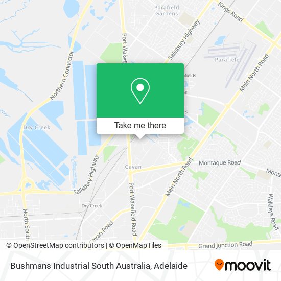 Mapa Bushmans Industrial South Australia