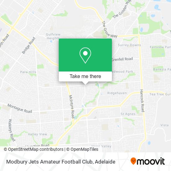 Modbury Jets Amateur Football Club map