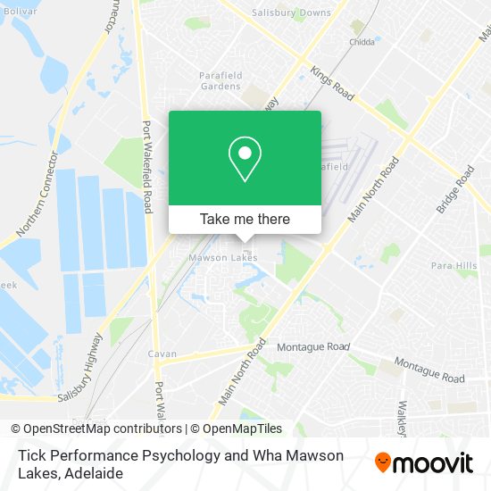 Mapa Tick Performance Psychology and Wha Mawson Lakes