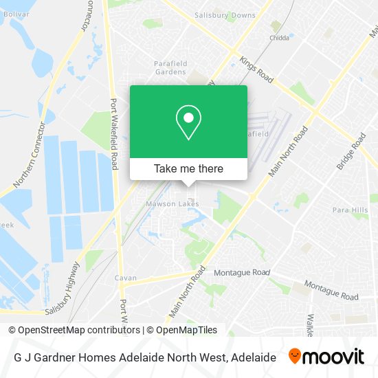 Mapa G J Gardner Homes Adelaide North West