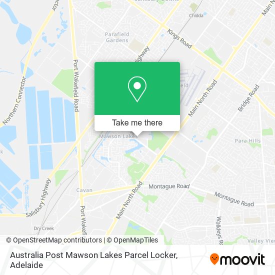 Mapa Australia Post Mawson Lakes Parcel Locker