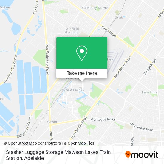 Mapa Stasher Luggage Storage Mawson Lakes Train Station