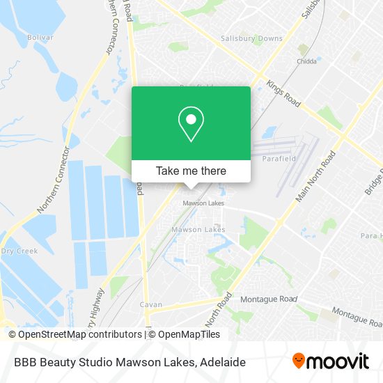 BBB Beauty Studio Mawson Lakes map
