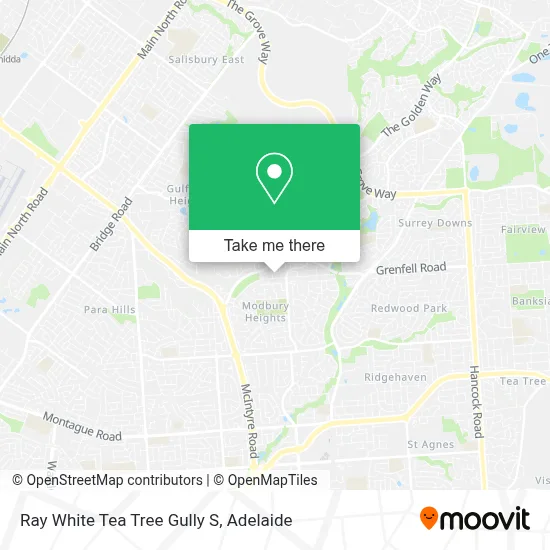 Mapa Ray White Tea Tree Gully S