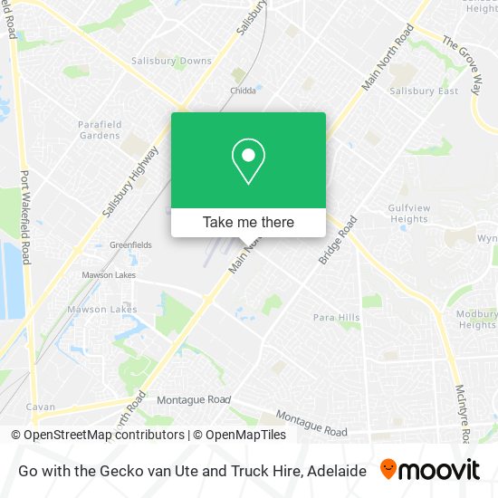 Go with the Gecko van Ute and Truck Hire map