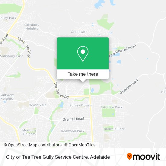 Mapa City of Tea Tree Gully Service Centre