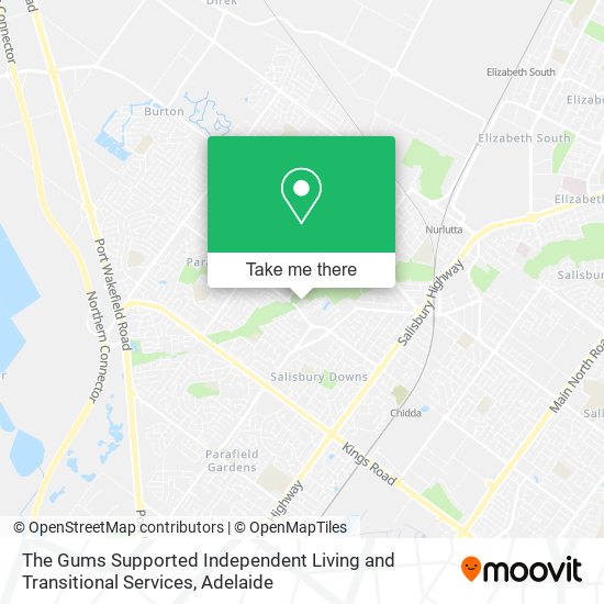 The Gums Supported Independent Living and Transitional Services map
