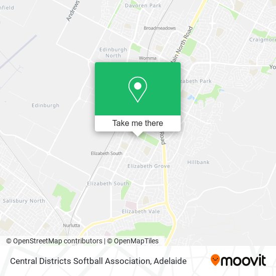 Central Districts Softball Association map