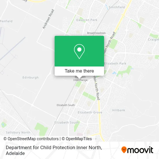 Mapa Department for Child Protection Inner North