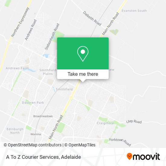 A To Z Courier Services map