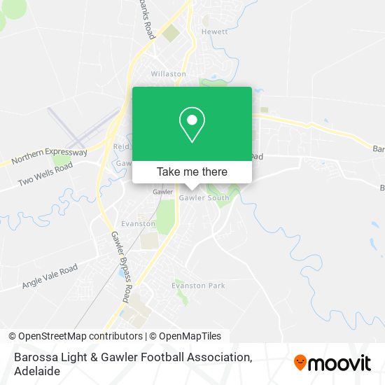 Mapa Barossa Light & Gawler Football Association