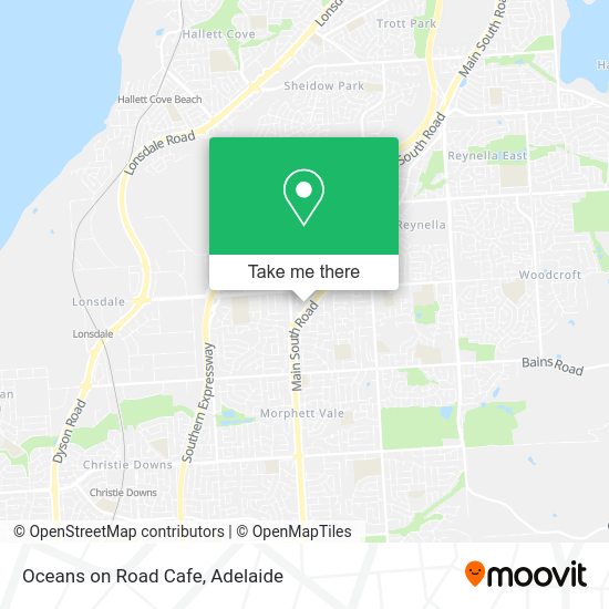 Oceans on Road Cafe map