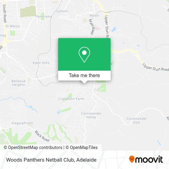 Woods Panthers Netball Club map