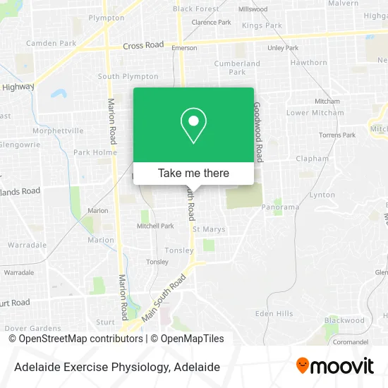 Adelaide Exercise Physiology map