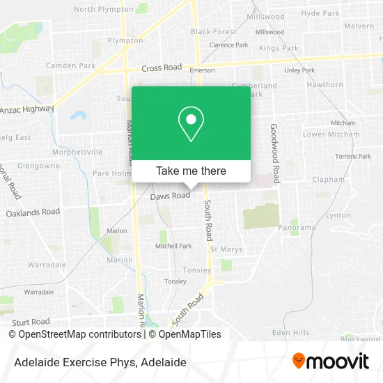 Mapa Adelaide Exercise Phys