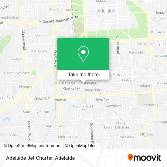 Mapa Adelaide Jet Charter